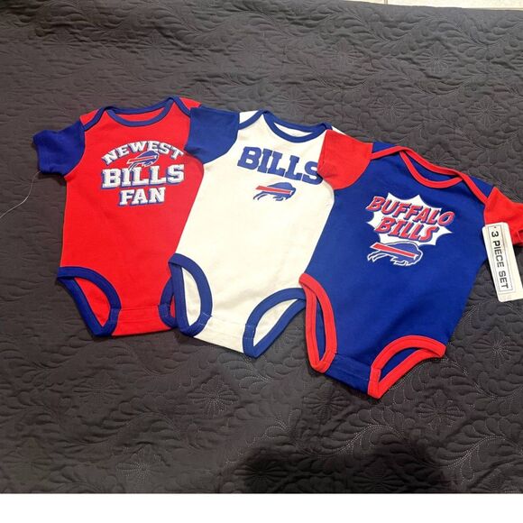 NFL Buffalo Bills Infant Boys' 3pk Bodysuit Kidcore Fans Cute Sports SZ 3/6M:NWT - Picture 5 of 13